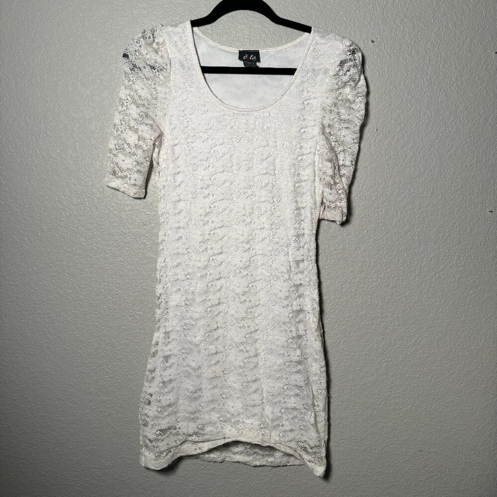 Dots Ivory/White Lace Dress